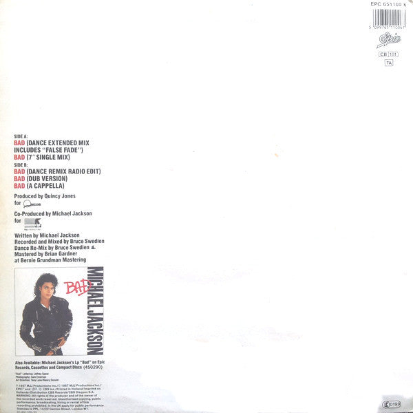 Michael Jackson – Bad (NM, FUNDA VG+)