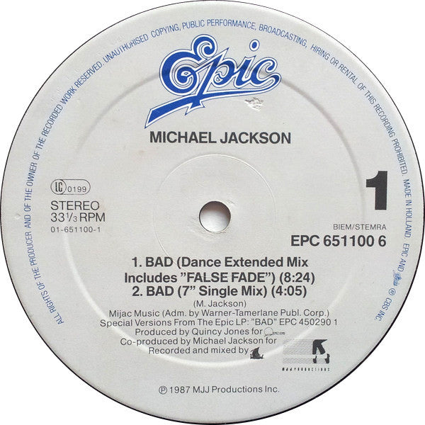 Michael Jackson – Bad (NM, FUNDA VG+)