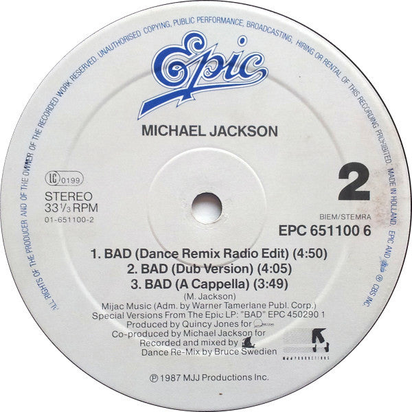 Michael Jackson – Bad (NM, FUNDA VG+)