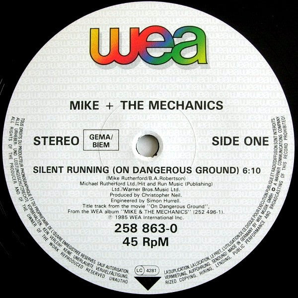 Mike & The Mechanics – Silent Running (On Dangerous Ground) (NM)