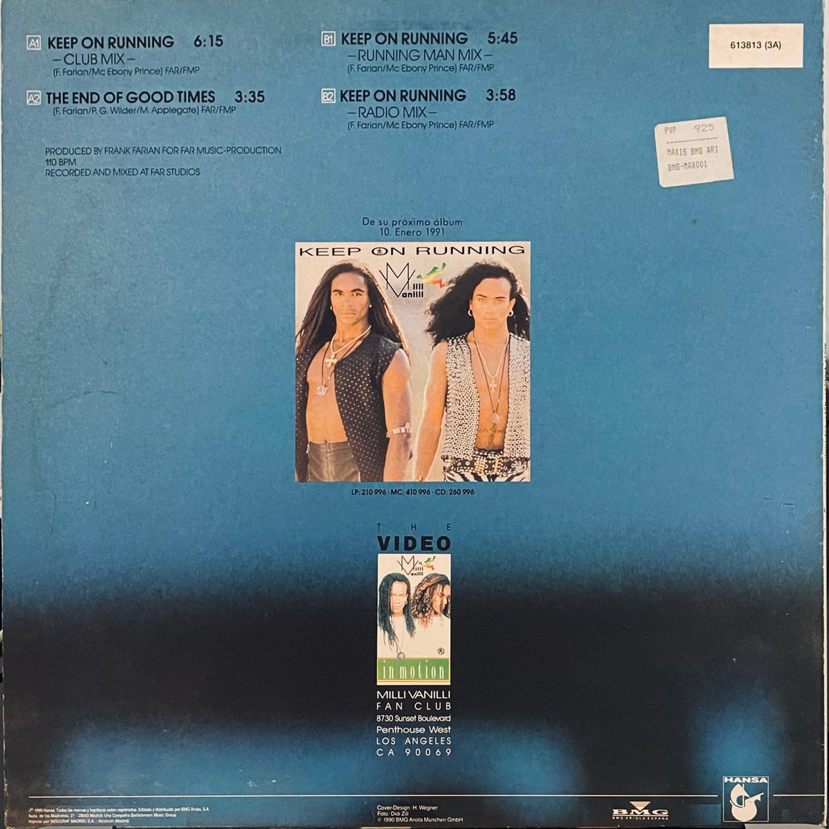 Milli Vanilli – Keep On Running (EX, FUNDA VG+) BOX21
