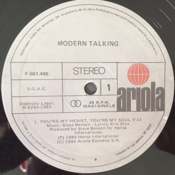 Modern Talking – You're My Heart, You're My Soul (VG+) BOX15