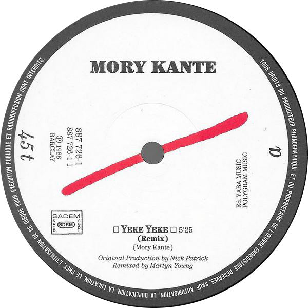 Mory Kante – Yé Ké Yé Ké (Martyn Young Remix) (EX, FUNDA VG+) BOX16