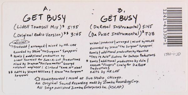 Mr. Lee – Get Busy (1990 Remixes) (NM, FUNDA VG+) BOX19