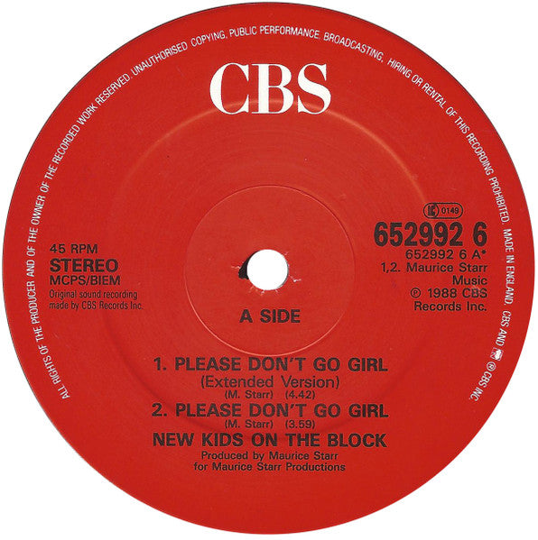 New Kids On The Block – Please Don't Go Girl (Extended Version) (NM) BOX6