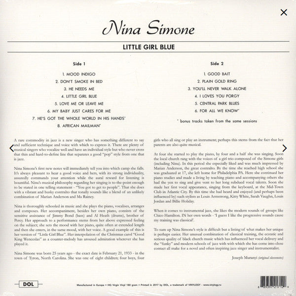 Nina Simone – Little Girl Blue / Deluxe Gatefold Edition (NUEVO, SELLADO)