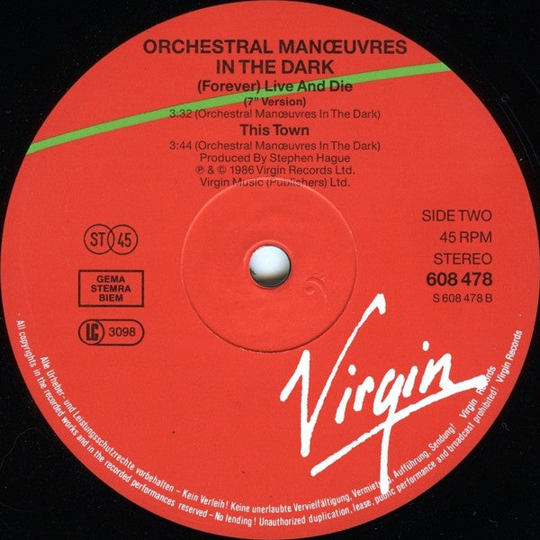 Orchestral Manœuvres In The Dark – (Forever) Live And Die (Extended Remix) (EX, FUNDA VG+) BOX33