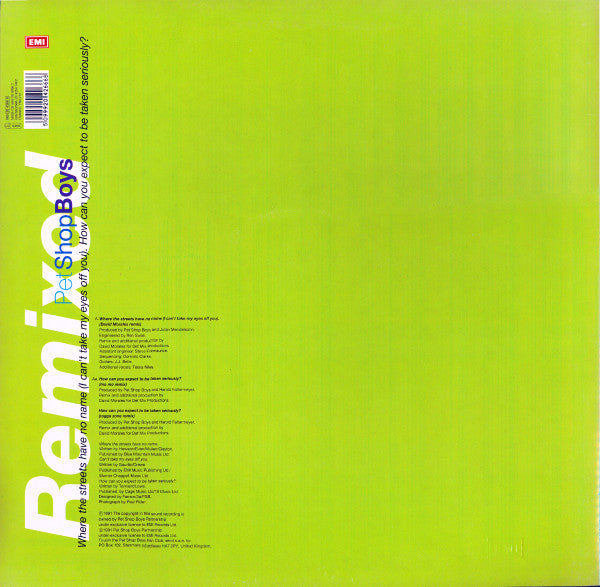 Pet Shop Boys – Where The Streets Have No Name (I Can't Take My Eyes Off You) / How Can You Expect To Be Taken Seriously? [Remixed] (EX, FUNDA VG+)