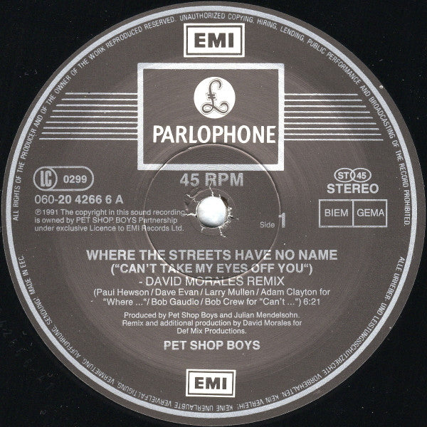 Pet Shop Boys – Where The Streets Have No Name (I Can't Take My Eyes Off You) / How Can You Expect To Be Taken Seriously? [Remixed] (EX, FUNDA VG+)