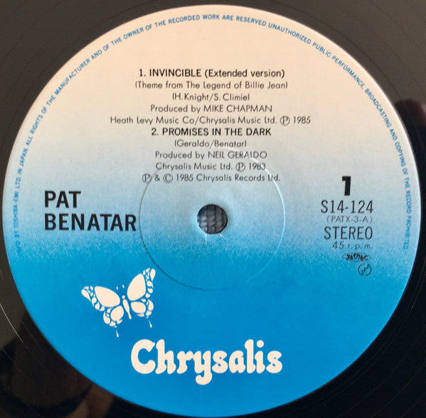Pat Benatar – Invincible (Theme From The Legend Of Billie Jean) / Edición Japonesa Incluye OBI e Inserto (MINT) BOX11
