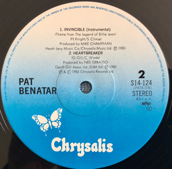 Pat Benatar – Invincible (Theme From The Legend Of Billie Jean) / Edición Japonesa Incluye OBI e Inserto (MINT) BOX11