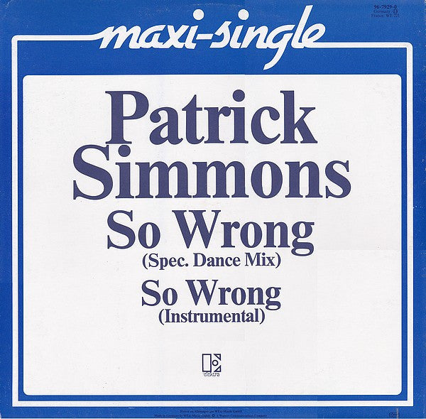 Sos Rong Patrick Simmons – So Wrong (VG+) Box33