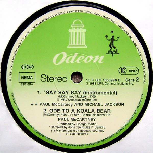 Paul McCartney & Michael Jackson – Say Say Say (NM) BOX3
