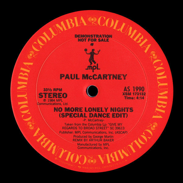 Paul McCartney – No More Lonely Nights (NM, FUNDA VG+) BOX24