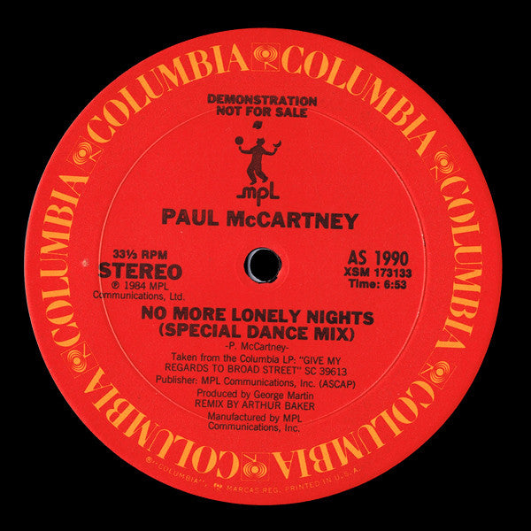 Paul McCartney – No More Lonely Nights (NM, FUNDA VG+) BOX24