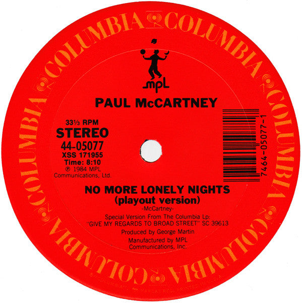 Paul McCartney – No More Lonely Nights (VG+) BOX16