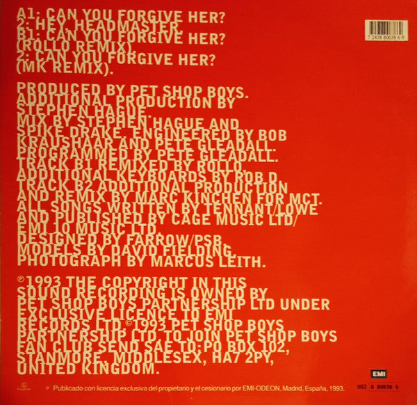 Pet Shop Boys – Can You Forgive Her? (VG+, FUNDA EX ) BOX30