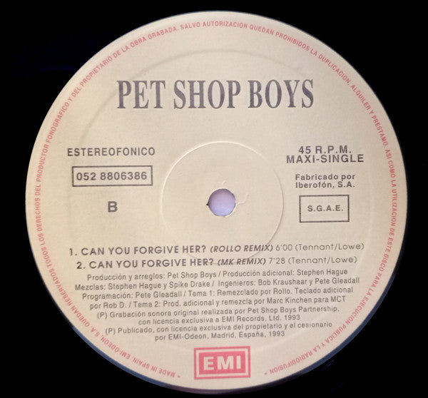 Pet Shop Boys – Can You Forgive Her? (VG+, FUNDA EX ) BOX30
