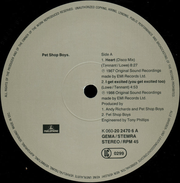 Pet Shop Boys – Heart (NM, FUNDA VG+) BOX28