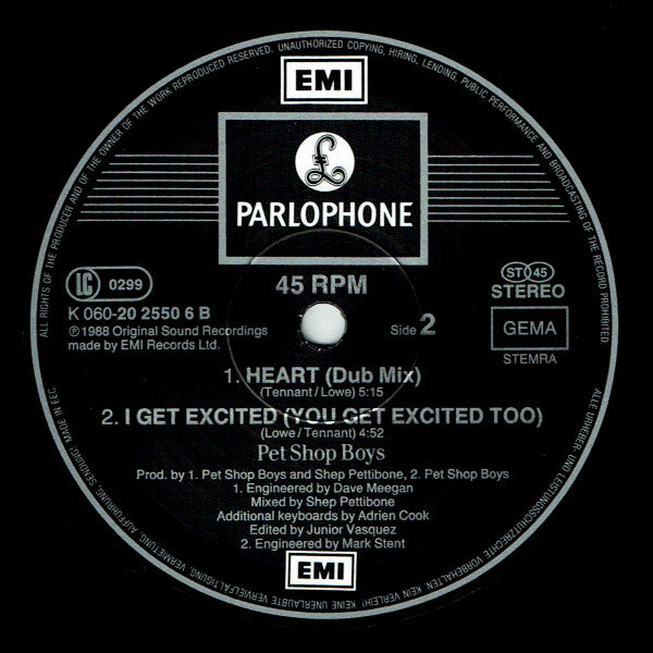 Pet Shop Boys – Heart (Remix) (NM, FUNDA VG+) BOX29