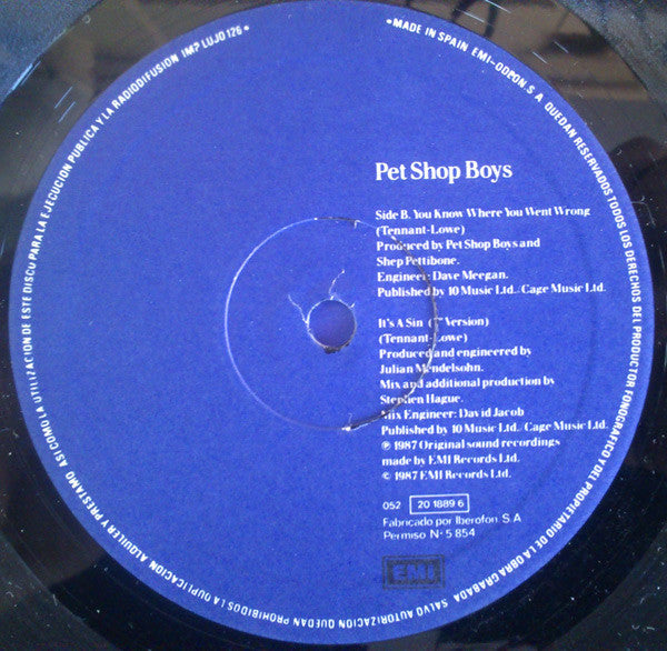 Pet Shop Boys – It's A Sin  (VG+) BOX16