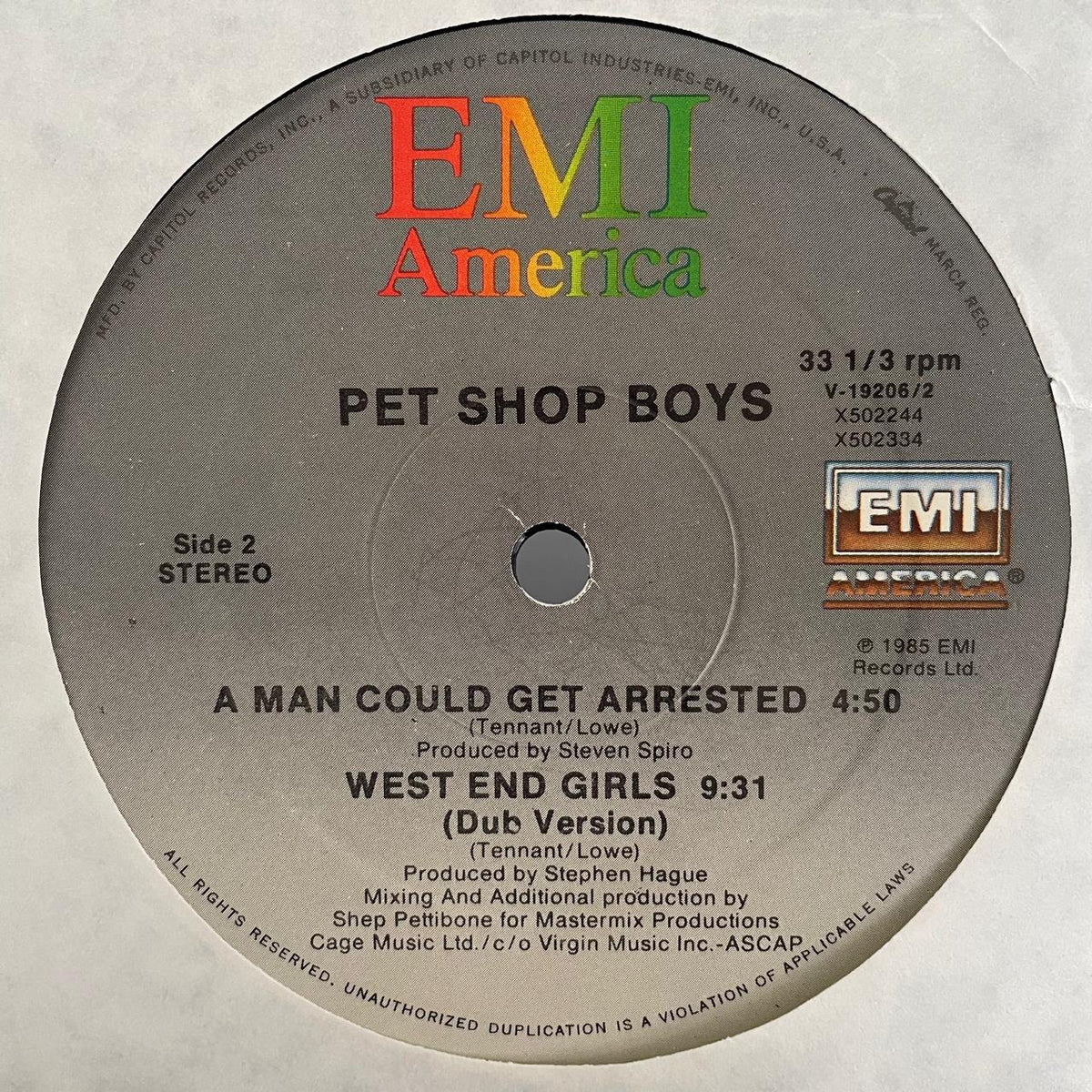 Pet Shop Boys – West End Girls (VG+) BOX8