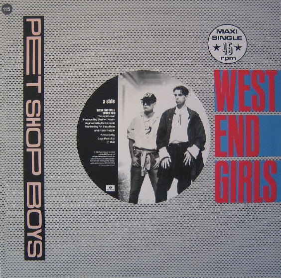 Pet Shop Boys – West End Girls (Dance Mix) (EX, FUNDA VG+)