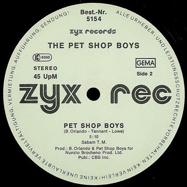 Pet Shop Boys – West End Girls (Extended Mix) (NM)