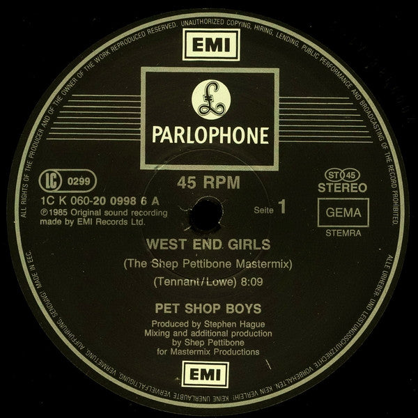 Pet Shop Boys – West End Girls (The Shep Pettibone Mastermix) (VG+) BOX29