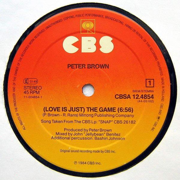 Peter Brown – (Love Is Just) The Game (NM, FUNDA VG+) BOX11