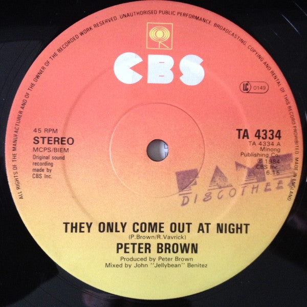 Peter Brown – They Only Come Out At Night (VG+) BOX6