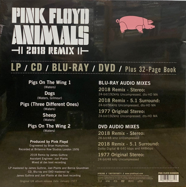 Pink Floyd – Animals (2018 Remix) / LP+CD+Blu-ray+DVD (NUEVO, SELLADO)
