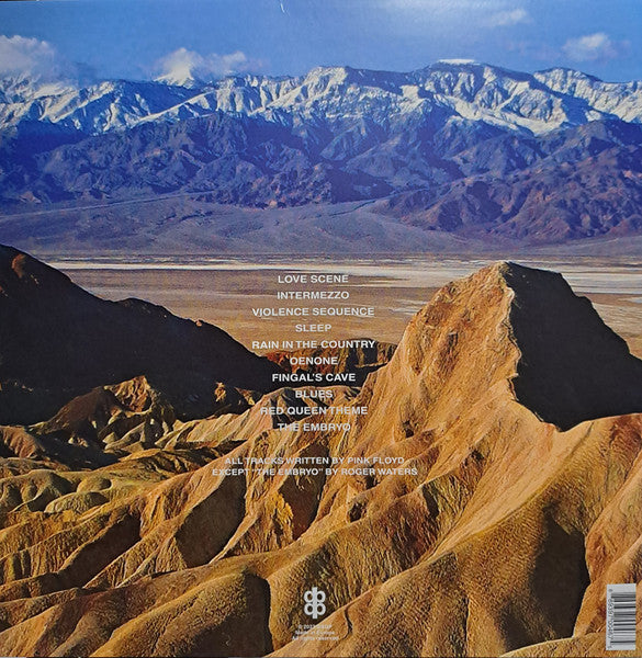 Pink Floyd – Zabriskie Point, contraportada con el listado de canciones