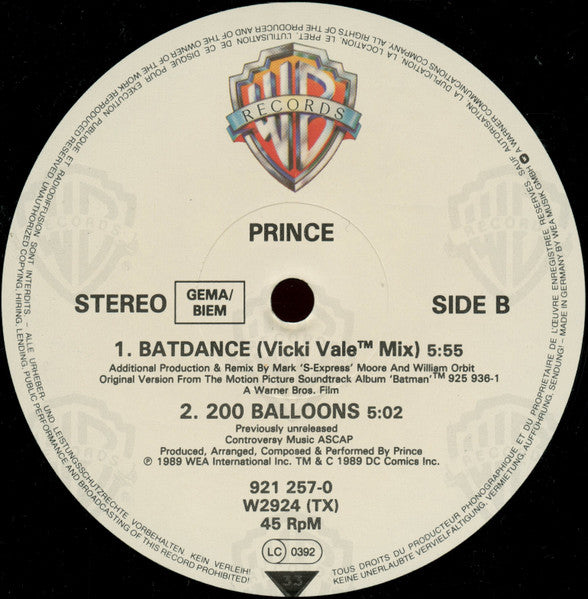 Prince – Batdance (The Batmix) (NM, FUNDA VG+) BOX2