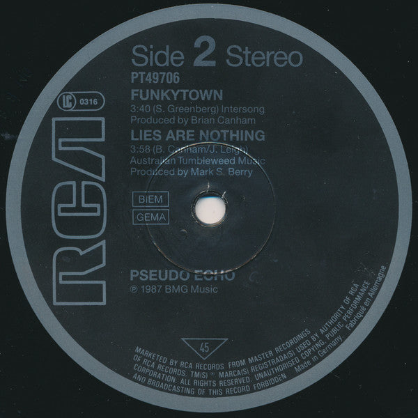 Pseudo Echo – Funky Town (EX, FUNDA VG+) BOX29