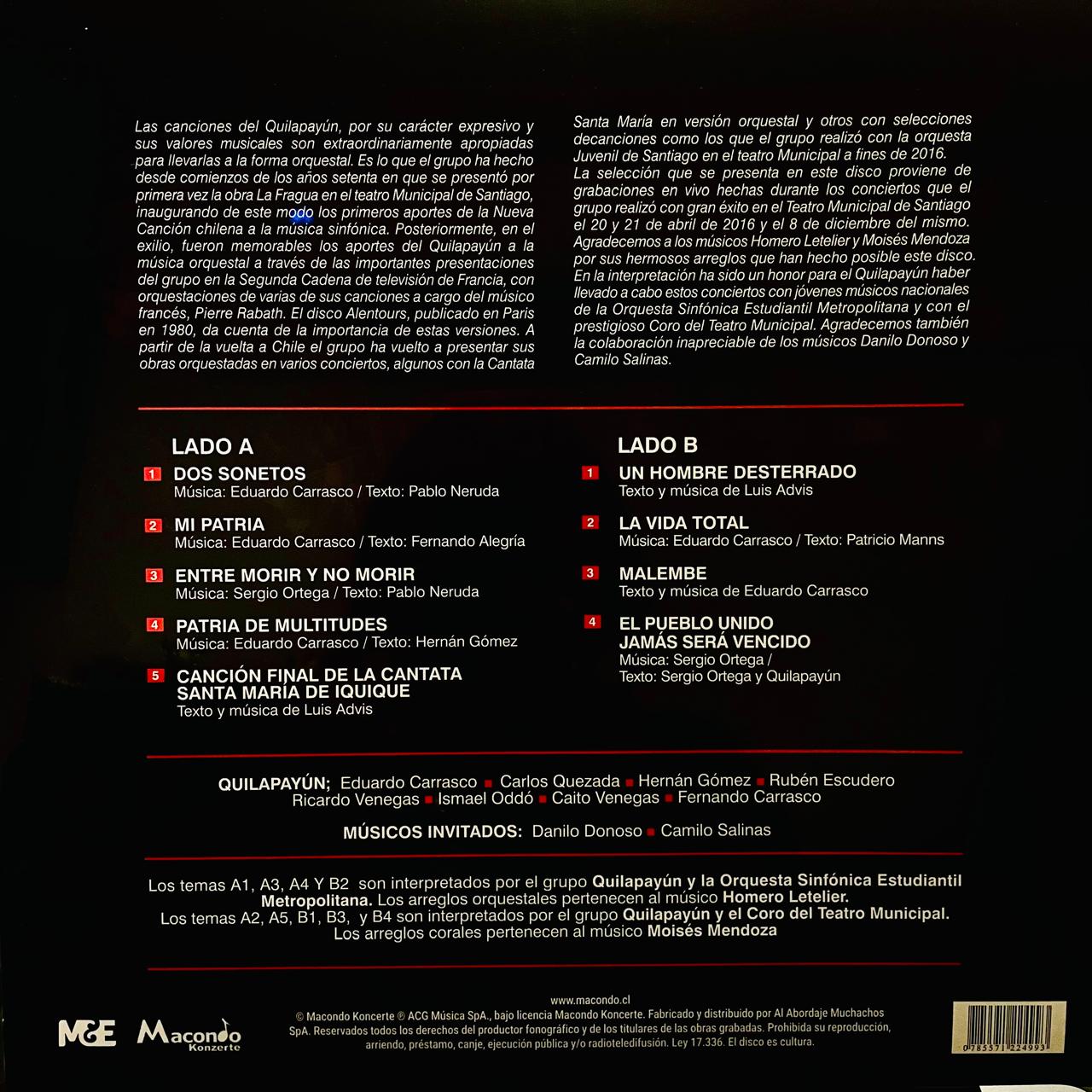 Quilapayún – Sinfónico (NUEVO, SELLADO)