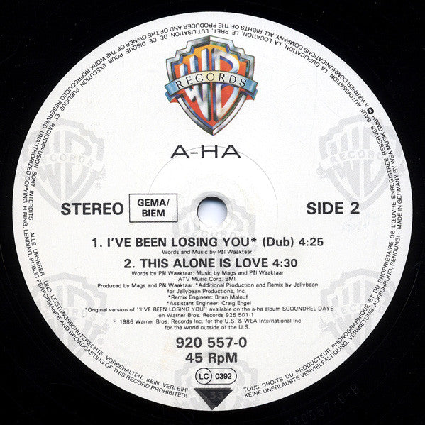 a-ha – I've Been Losing You (NM) BOX33
