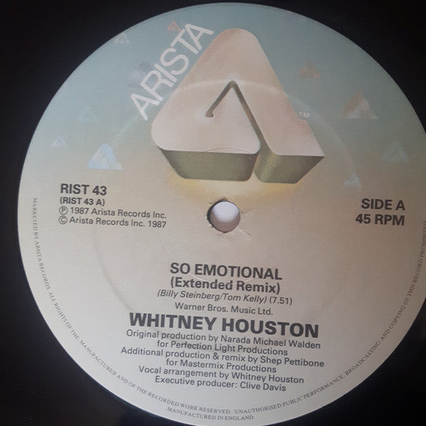 Whitney – So Emotional (Extended Remix) (VG+) BOX14