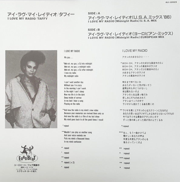 Taffy - I Love My Radio (Midnight Radio, NM) Edición japonesa BOX13