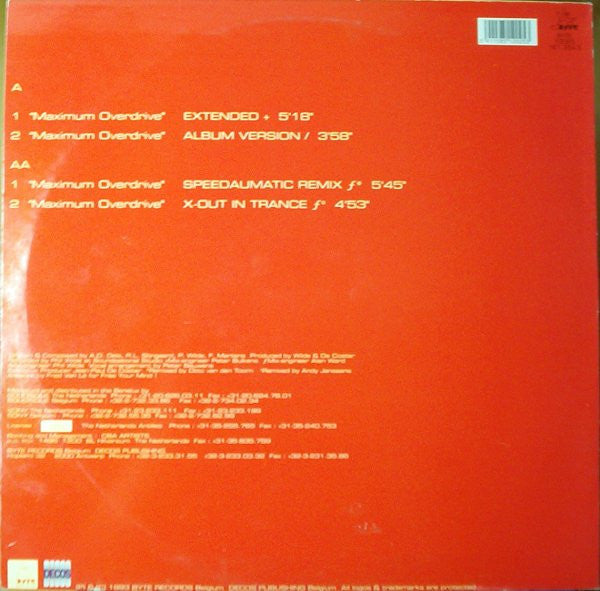 2 Unlimited – Maximum Overdrive (NM) BOX19
