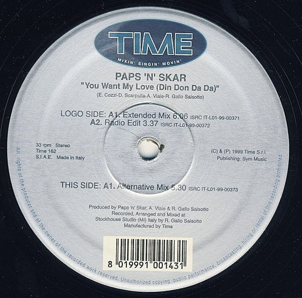 Paps 'N' Skar* – You Want My Love (Din Don Da Da) (NM, FUNDA VG+) BOX21