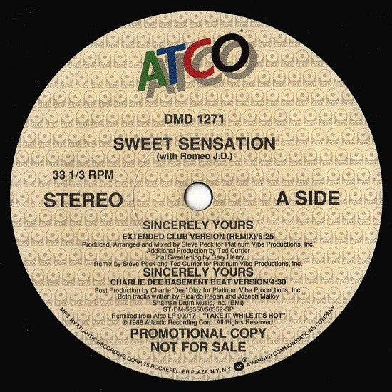 Sweet Sensation With Romeo J.D. – Sincerely Yours (NM, FUNDA VG+ GENÉRICA) BOXE1
