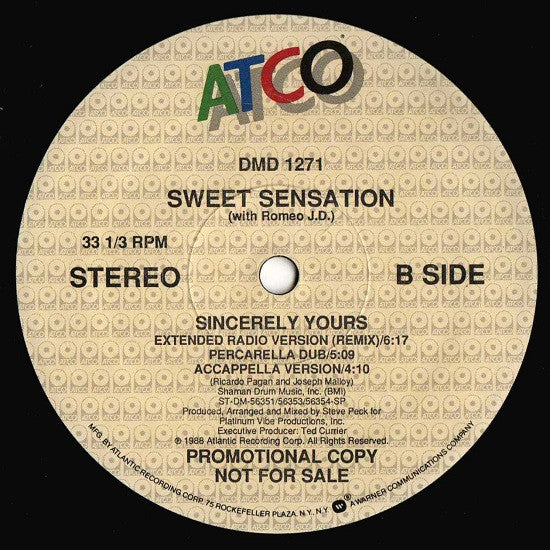 Sweet Sensation With Romeo J.D. – Sincerely Yours (NM, FUNDA VG+ GENÉRICA) BOXE1
