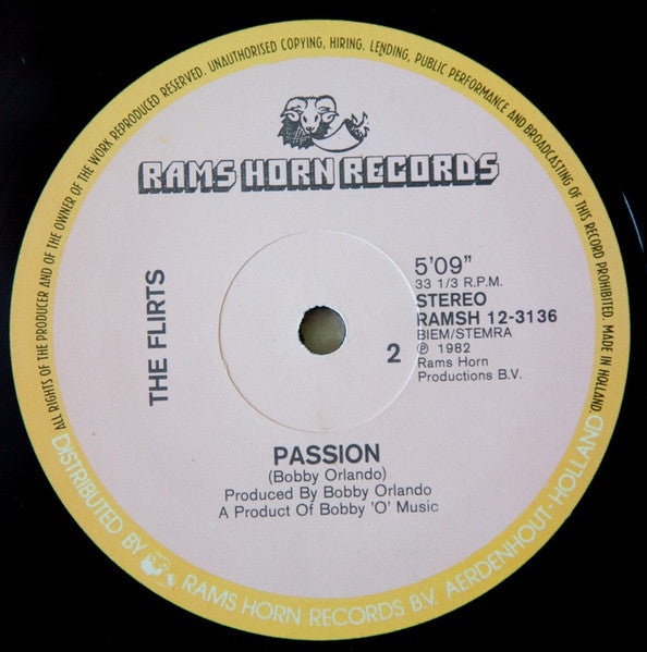 The Flirts – Passion (Special R.E.M.I.X.E.D. Disco Version) (EX, FUNDA VG+) BOX31
