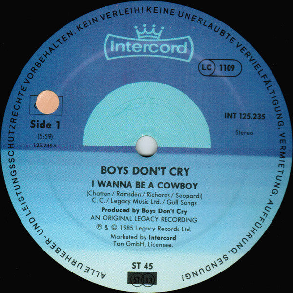 Boys Don't Cry – I Wanna Be A Cowboy (NM) BOX27