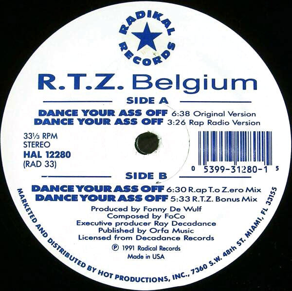 R.T.Z. Belgium* – Dance Your Ass Off (EX, FUNDA GENÉRICA) BOX27