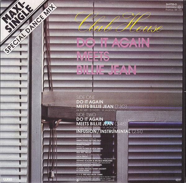 Club House – Do It Again Meets Billie Jean (Special Dance Mix) (VG+) BOX5