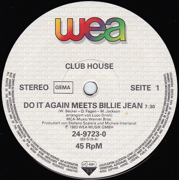 Club House – Do It Again Meets Billie Jean (Special Dance Mix) (VG+) BOX5