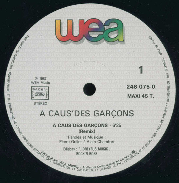 A Caus' Des Garçons ‎– A Caus' Des Garçons (NM, FUNDA EX) BOX19 C