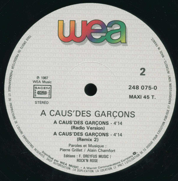 A Caus' Des Garçons ‎– A Caus' Des Garçons (NM, FUNDA EX) BOX19 C